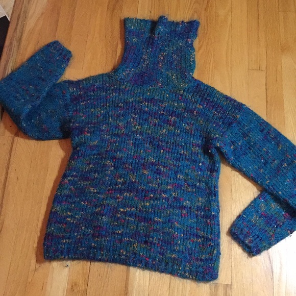 Multicolored Soft fuzzy acrylic blend turtleneck - Picture 1 of 8